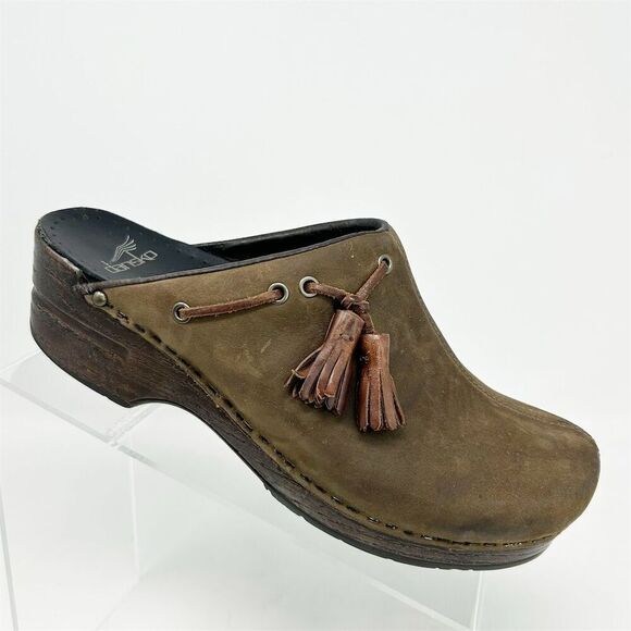 Dansko Women's Brown Tassel Mule Clogs Size 39 (US 8.5-9) Casual Shoes - Picture 1 of 11
